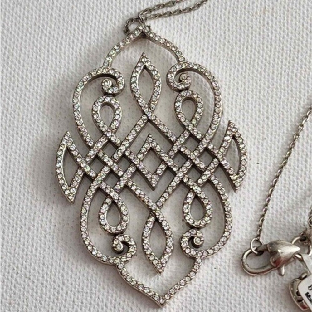 Brighton‎ Tamal Silver Plated Crystal Celtic Knot Pendant Necklace $138 - Picture 5 of 6